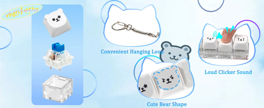 4 Keys Keyboard Fidget Toys Keyboard Clicker Keychain Fidget Sensory Fun Toys for Anxiety Decompression Keyboard Fidget Clicker