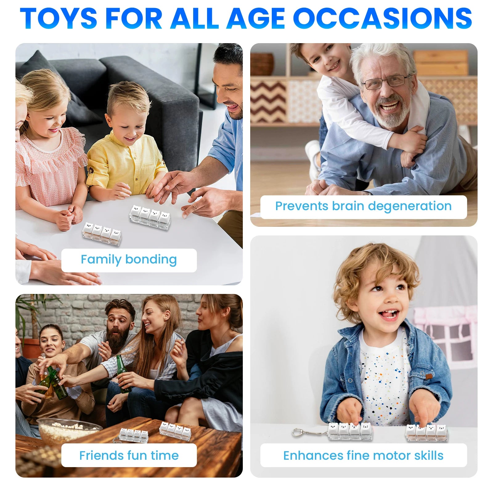 4 Keys Keyboard Fidget Toys Keyboard Clicker Keychain Fidget Sensory Fun Toys for Anxiety Decompression Keyboard Fidget Clicker