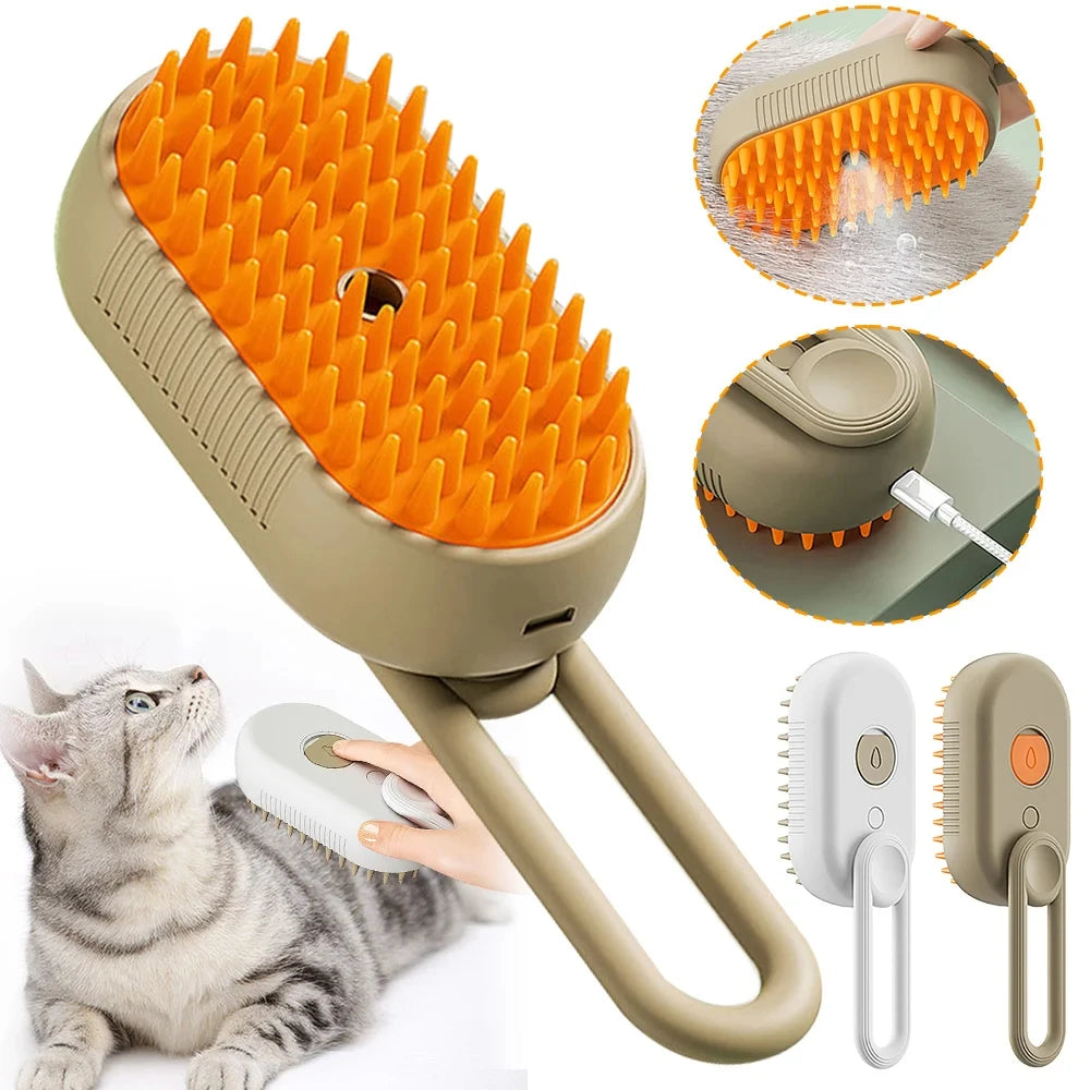 Cat Brush Hair Remover Cat Steam Brush Electric Cleaning Brush Glove for Dogs Removes Take Out Hairs Vapir Cat Accessories