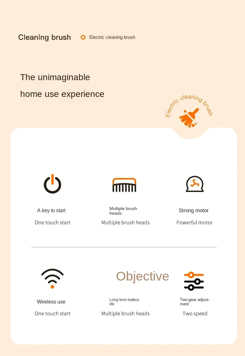 New5-in-1 electric handheld rotating cleaning brush with 5 replaceable brush heads,kitchen utensils,shoe uppers,and gap cleaning