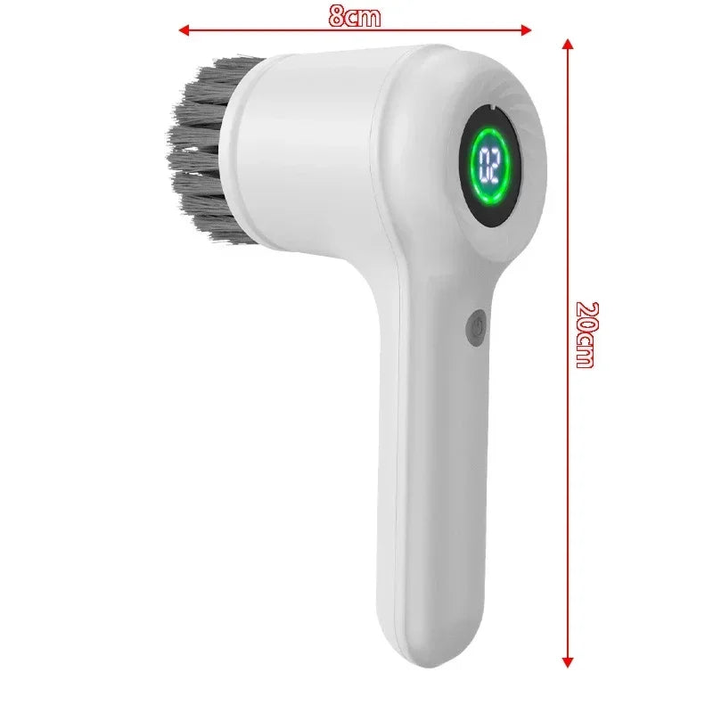 New5-in-1 electric handheld rotating cleaning brush with 5 replaceable brush heads,kitchen utensils,shoe uppers,and gap cleaning