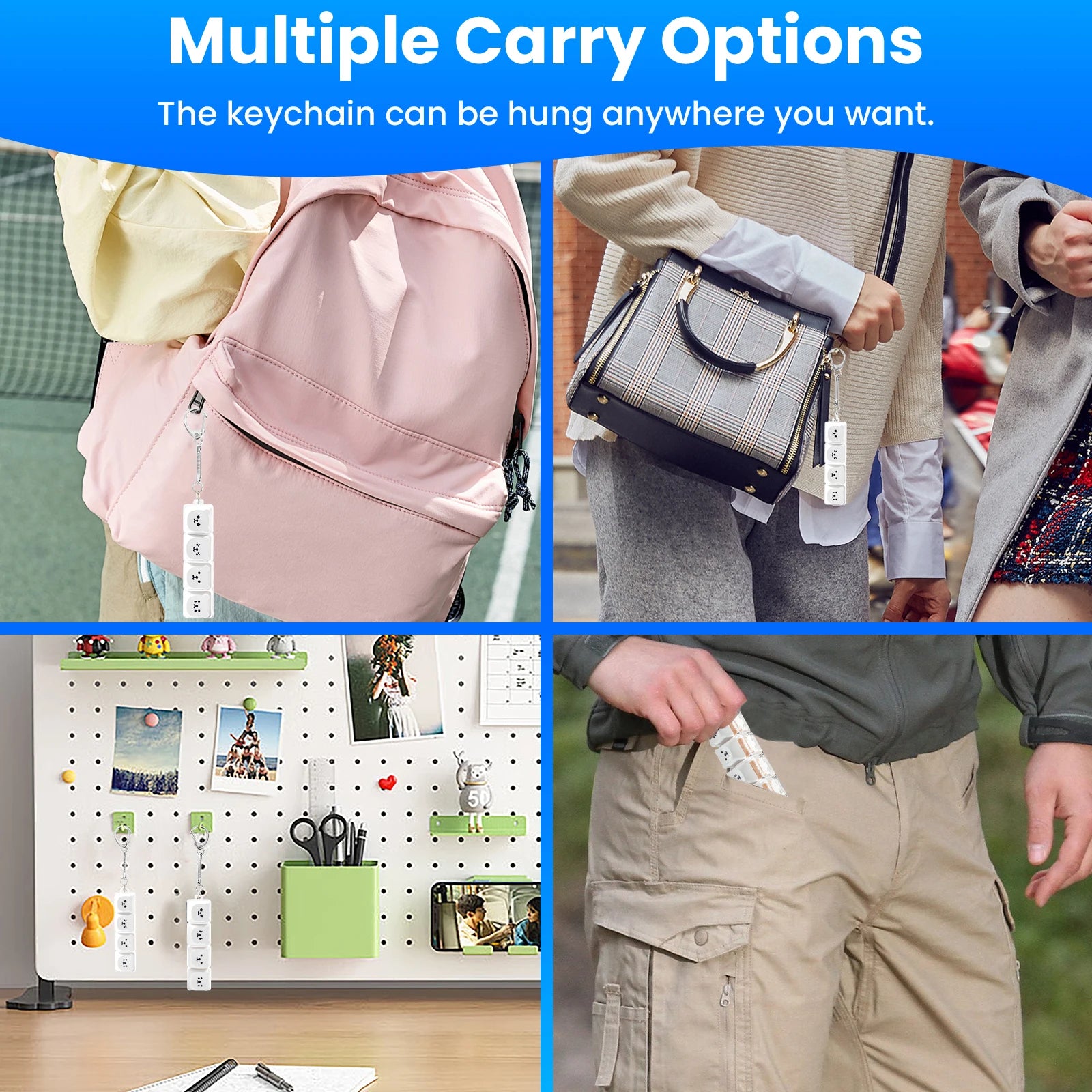 4 Keys Keyboard Fidget Toys Keyboard Clicker Keychain Fidget Sensory Fun Toys for Anxiety Decompression Keyboard Fidget Clicker