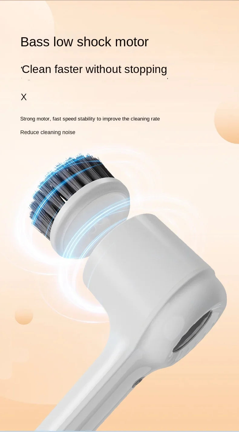 New5-in-1 electric handheld rotating cleaning brush with 5 replaceable brush heads,kitchen utensils,shoe uppers,and gap cleaning