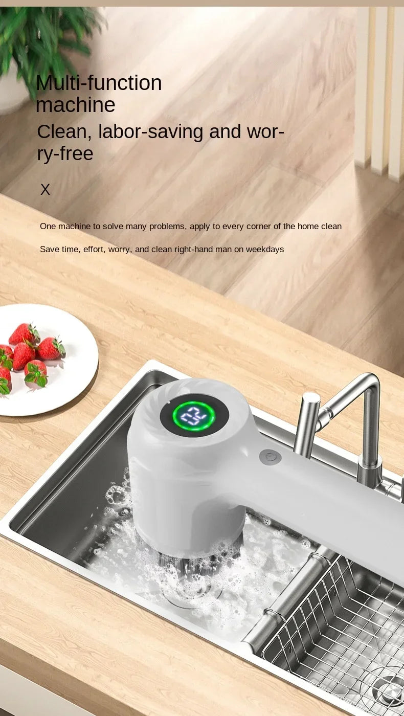 New5-in-1 electric handheld rotating cleaning brush with 5 replaceable brush heads,kitchen utensils,shoe uppers,and gap cleaning