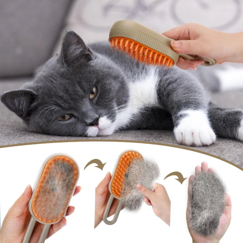 Cat Brush Hair Remover Cat Steam Brush Electric Cleaning Brush Glove for Dogs Removes Take Out Hairs Vapir Cat Accessories